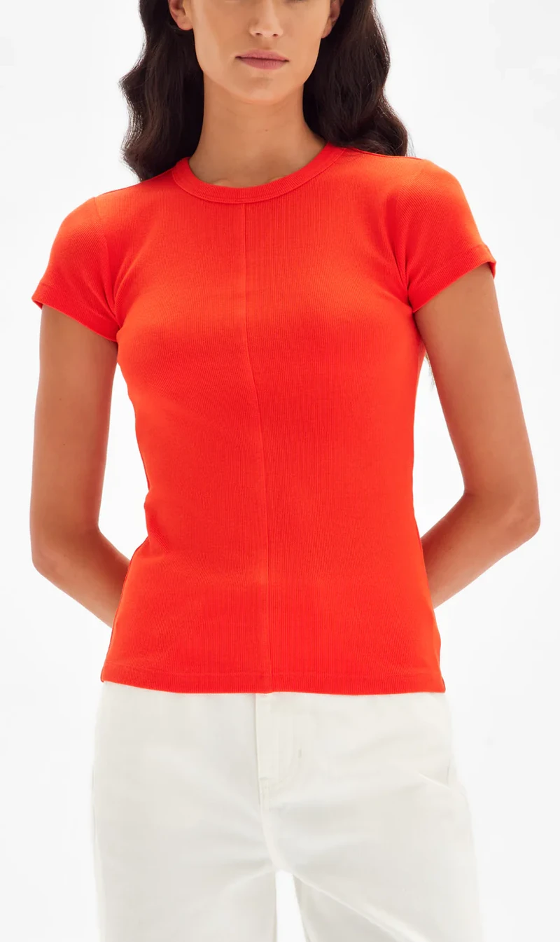 Assembly Label | Renn Organic Rib Tee - Flame