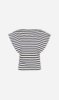 Matteau | Boat Neck Tee - Navy/White