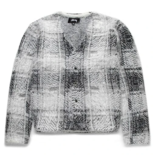 Stüssy HAIRY PLAID CARDIGAN -Hot Sale Clothing Store stussyHAIRYPLAIDCARDIGANWHITES117169 1